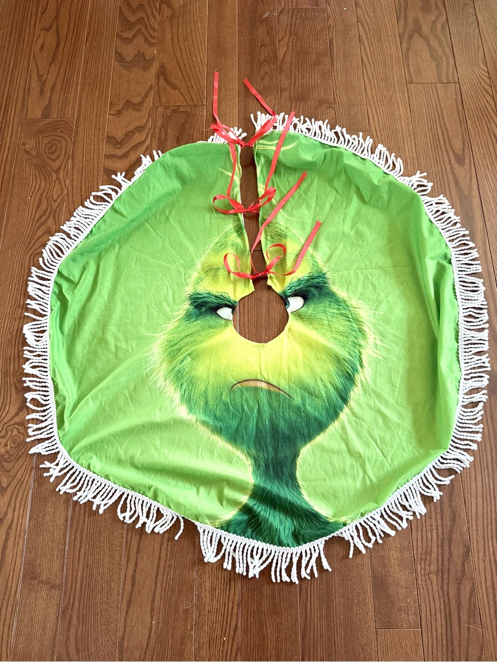 The Grinch Tree Skirt - Bright Green Holiday Decor large 40” round